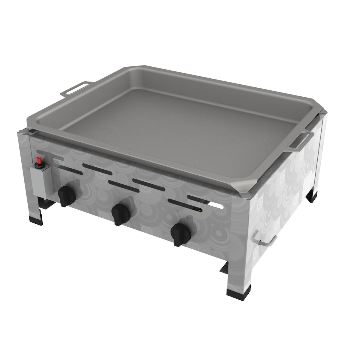 ChattenGlut Professional Gastrobräter 3-flammig Tischgerät 10,8kW und Pfanne