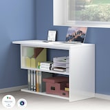 thumbnail of Dmora Schreibtisch Dascagn, Eck-PC-Schreibtisch, Mehrzweck-Bürotisch, 100 % Made in Italy, 120 x 50 x 75 cm, glänzendes Weiß