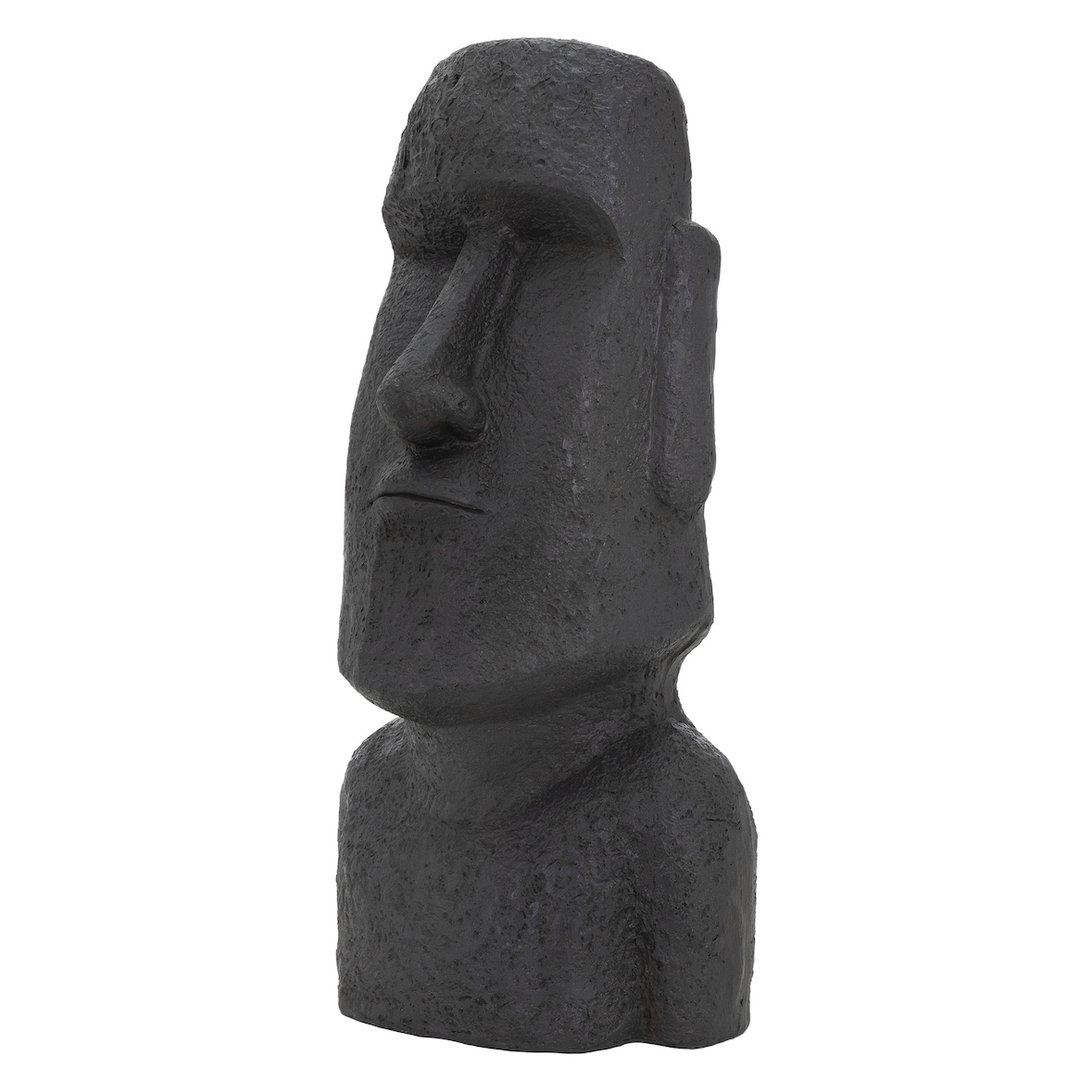 ECD Germany Moai Figur 78 cm Anthrazit Steinguss Kunstharz Wetterfest Osterinsel Statue Gartenfigur Skulptur