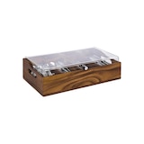 thumbnail of APS Besteckständer/ Besteckbehälter mit Deckel, Akazienholz, 51 x 28 cm, H: 14,5 cm, vier Kammern, braun