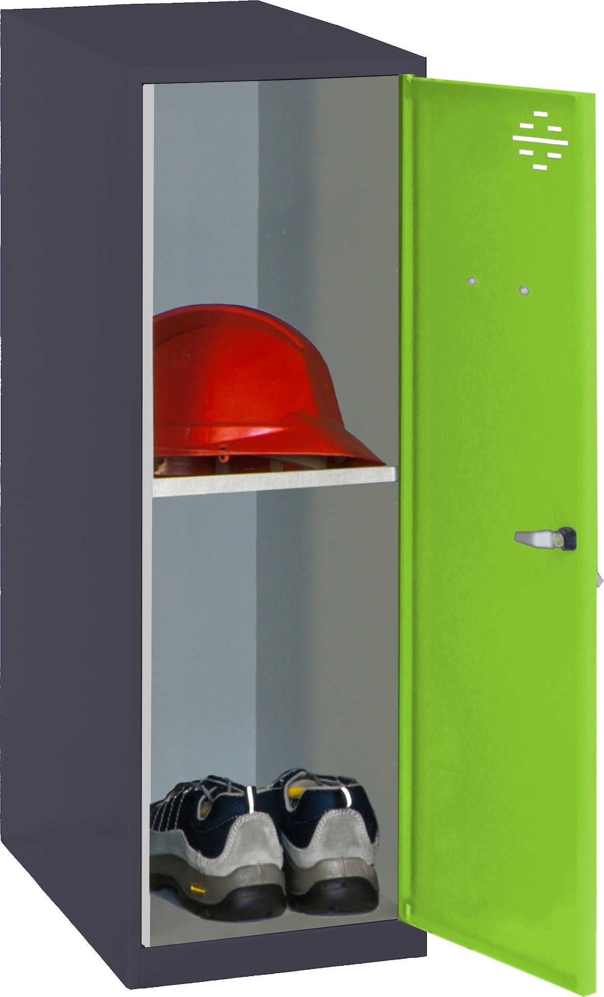 SimonRack Taquillas Vestuario Pequeña, 915x300x500 mm, Amario Metálico Pequeño, Incluye Bandeja, Antracita/Verde - Simonlocker