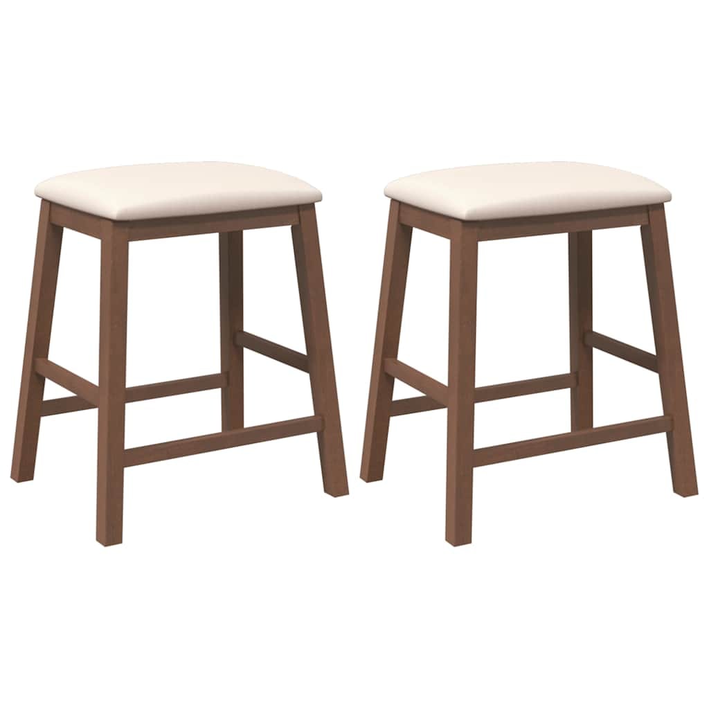 chaises de bar avec coussins 2 pcs marron bois massif d'hévéa Modèle Apex Cuisine