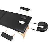 thumbnail of 3 Zonen Massageliege mit Polsterung und Holzgestellschwarz