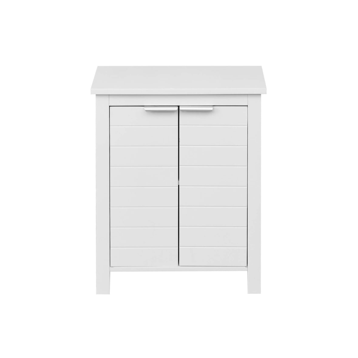 Rebecca Mobili Mobiletto da Bagno Salvaspazio in Legno Bianco a Terra 2 Ante 2 Ripiano Moderno