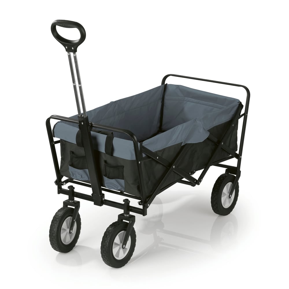EASYmaxx Bollerwagen - faltbar - schwarz/grau