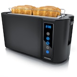 thumbnail of Arendo Toaster für 4 Scheiben Langschlitz 1500 W, Brötchenaufsatz, Wärmeisoliert, Display, Touch, Schwarz