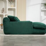 thumbnail of Schlafsofa Chaiselongue Cord Sofa mit 3 Kissen, ergonomisch und bequem, modernes Lounge Sofa für Wohnzimmer und Büro, 125x155x63 Smaragdgrün