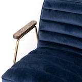 thumbnail of Fauteuil Hutch en velours bleu -  Autre forme Tissu Amadeus 76.00x60.00 cm