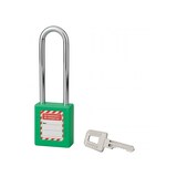 thumbnail of Cadenas de consignation LOTO Lockout Tagout 40 mm anse acier Ø 6 x 76 mm vert