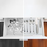 thumbnail of Relaxdays Besteckkasten Schublade, ausziehbar, variable Breite, 5 - 7 Fächer, Bambus Organizer, HxBxT: 5x48x46cm, weiß