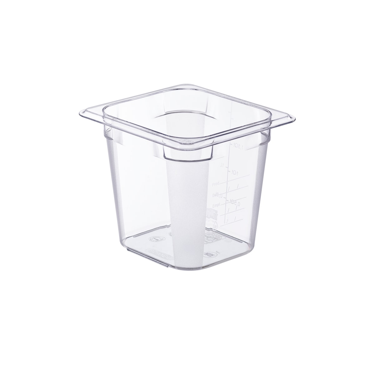 Araven GastroNorm Basic GN 1/6 Polycarbonat-Behälter – 2,3 Liter – 17,6 x 16,2 x 15 cm (H)