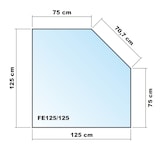 thumbnail of Funkenschutzplatte Fünfeck 125x125cm - Klarglas mit Dichtlippe
