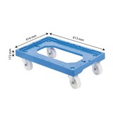 thumbnail of GILAC Socle rouleur 4 roues pivotantes - chape acier - - L - Bleu G170128