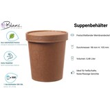 thumbnail of Soup Becher Suppenbehälter mit Membrandeckel 480 ml 16 oz 500 Stk, to go, take away, kompostierbar, natürliches Design