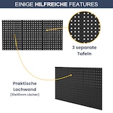 thumbnail of Werkzeugwand Metall Lochwand RUBI - 3 teilige Lochplatte | Werkzeughalter Werkzeuglochwand Werkzeugaufbewahrung 60x120x1cm Schwarz