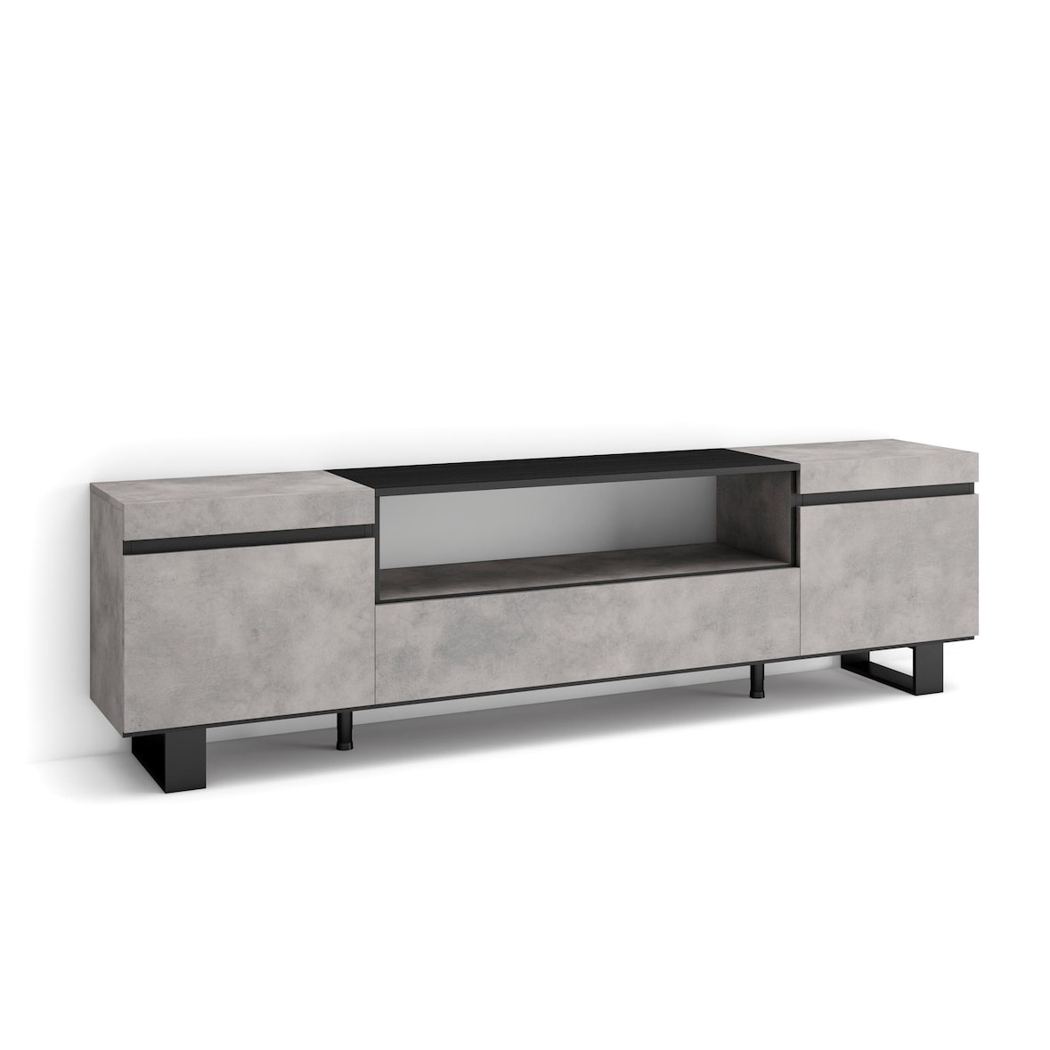 Mueble TV, Televisión, 200x57x35cm, Para TV hasta 80", Diseño industrial, Cemento _ 51_18
