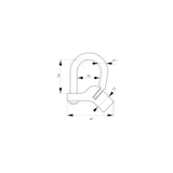 thumbnail of Cadenas d'artillerie 29 à talon coudé anse acier triangle 5 mm