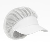 thumbnail of 10x Netzhaube mit Schirm aus Polyester waschbar Weiss Ø40 cm Schirmhaube Schirmmütze Kochhut Kochmütze