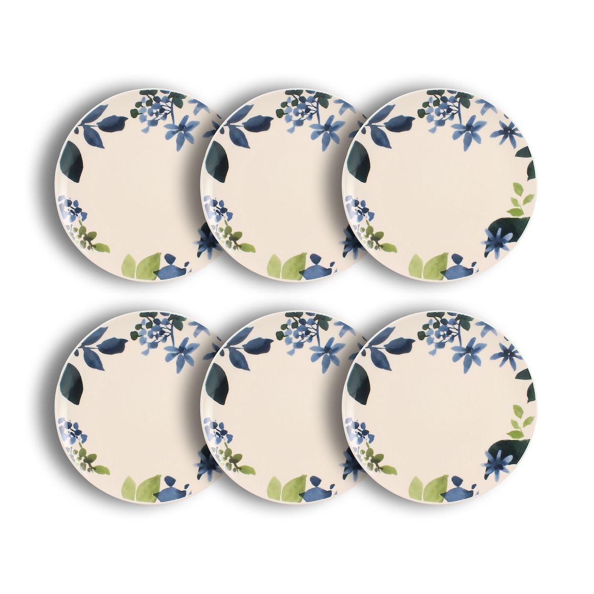 Novastyl - Lot 6 Assiettes Plates Bleuet 26cm En Gres