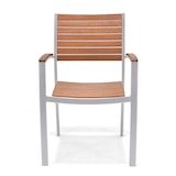 thumbnail of METRO PROFESSIONAL Stapelbare stoel met volledig beklede armleuningen Lynx, aluminium/eucalyptus, zilver