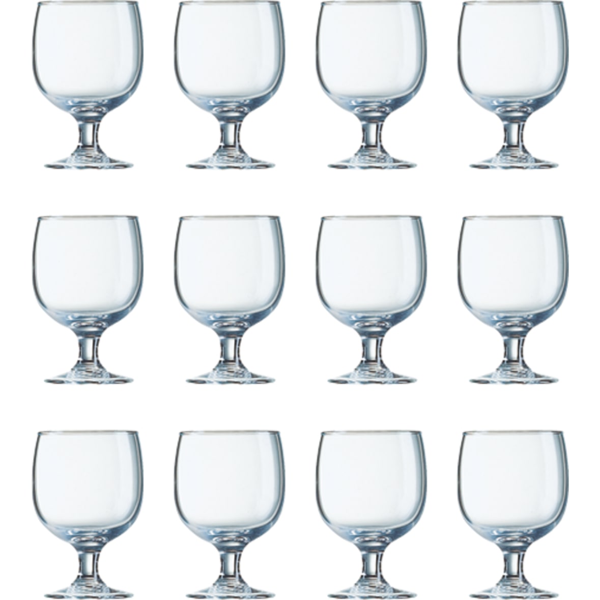 Arcoroc ARC E3559 Amélia Wasserglas, Saftglas, Stielglas, 190ml, Glas, transparent, 12 Stück