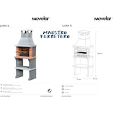 thumbnail of MF - Barbacoa de Obra Prefabricada para Leña y Carbón Modelo Luna XL (Gris, Naranja - 73 x 47 x 190 cm) REF: 3540/1 - Uso en Exteriores