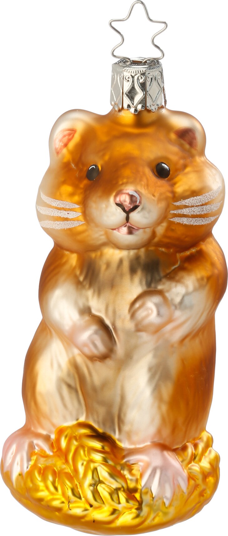 Christbaumschmuck Hamster Glas 11 cm braun