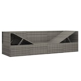 thumbnail of vidaXL Outdoor-Loungebett mit Kissen Grau Poly Rattan