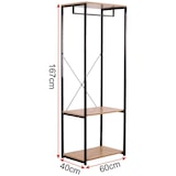 thumbnail of Helloshop26 - Portant avec étagère chaussures en métal et bois marron noir 19_0000491