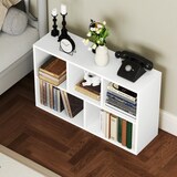thumbnail of Bücherregal Aufbewahrungsregal 50x24x80 cm mit 5 offenen Würfeln flexibel horizontal oder vertikal Spanplatte Weiß mit Kippschutz