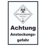 thumbnail of Schild Ansteckungsgefahr Infectious Substance hochkant A3 (297x420mm)