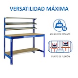 thumbnail of SimonRack Banco de Trabajo Taller, 910x610 mm, 3 Repisas, Capacidad Carga 400 kg, Azul - BT-1