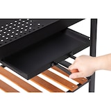 thumbnail of Tarrington House Grelhador a carvão Bratislava, aço/cmadeira de pinho, 143 x 68 x 90 cm, 2 rodas, prateleira lateral, grelhas reguláveis, preto