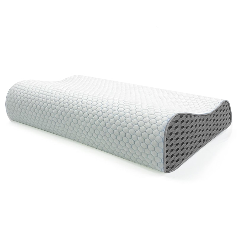 OLYMPIA Cuscino Cervicale MEMORY FOAM  Doppia Onda - Cuscino Memory Foam Traspirante, ergonomico, anallergico Guanciale Memory Foam Federa Lavabile