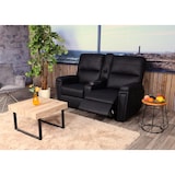 thumbnail of 2er Kinosessel HWC-K17, Relaxsessel Fernsehsessel Sofa, Nosagfederung Getränkehalter Fach ~ Kunstleder schwarz