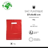 thumbnail of Rode plastic tas met uitsnijdingen in gerecycled LDPE 37 x 45 cm per 500 - Gimex