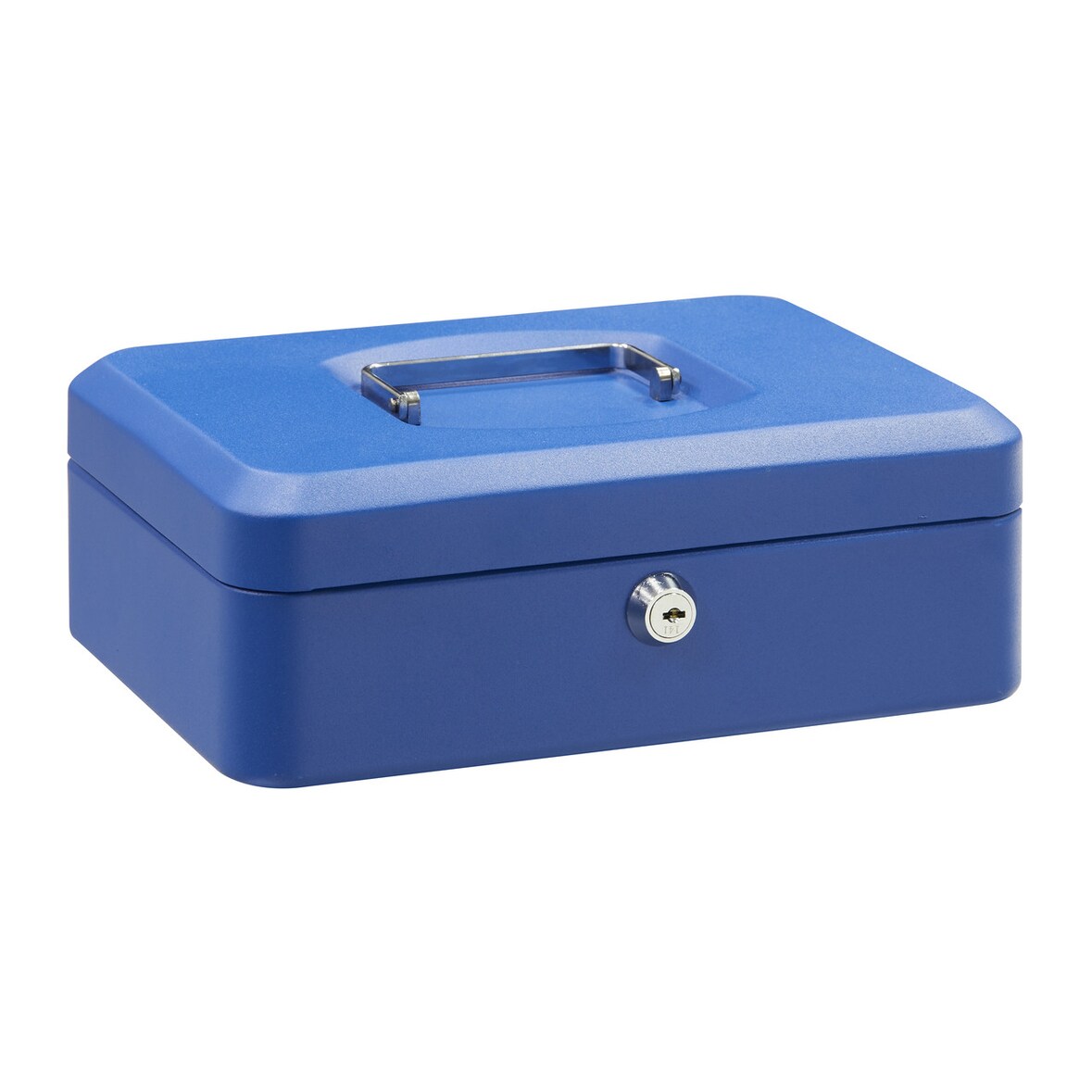 ARREGUI Elegant C9235 Caja Caudales con Llave para Transportar Dinero | Caja de Seguridad acero con bandeja | Caja fuerte portatil 25 cm ancho | Azul