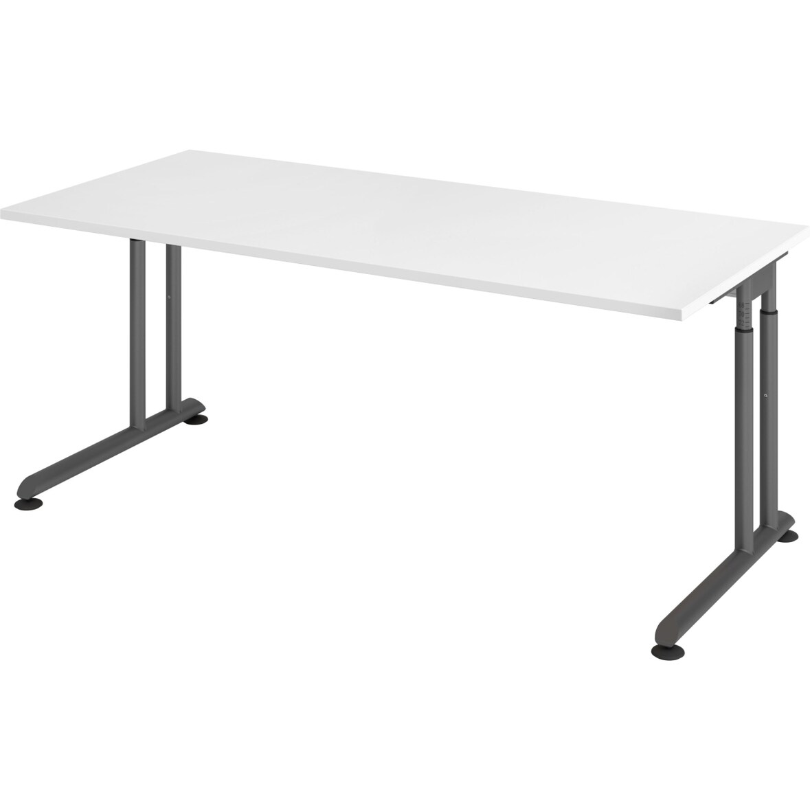 Schreibtisch C-Fuß 180x80cm Weiß/Graphit