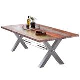 thumbnail of SIT Möbel Esstisch | 220 x 100 cm | Platte 40 mm Altholz bunt lackiert | X-Gestell silbern | B 220 x T 100 x H 76,5 cm | 15104-40 | Serie TABLES & CO