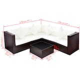 thumbnail of vidaXL 4-tlg. Garten-Lounge-Set mit Kissen Poly-Rattan Braun