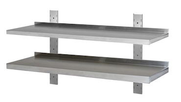 Skyrainbow Wandplank, roestvrij staal versterkt, 2 planken, 80x30