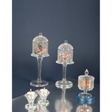 thumbnail of Bonbonnière en verre sur pied avec couvercle 10x33cm