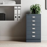 thumbnail of BISLEY Schubladenschrank aus Metall DIN A3 in silber mit 6 Schubladen und Sockel Werkzeugschrank Metallschrank