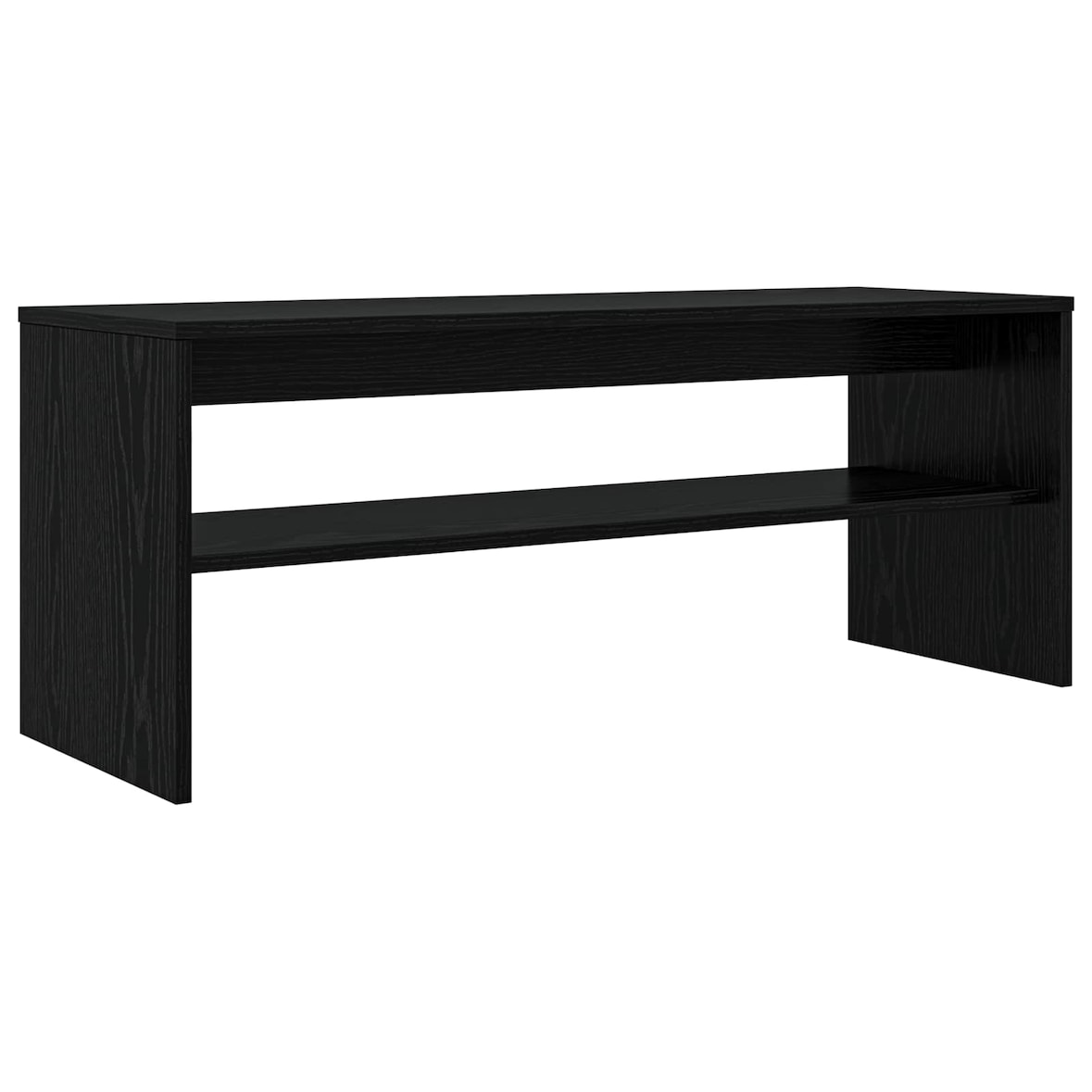 Helloshop26 - Modernes rechteckiges TV-Möbel 100 x 35 x 40 cm mit funktionalem Ablagefach aus schwarzem Eichenholzwerkstoff 02_0058354