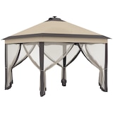 thumbnail of Carpa Plegable con Luces LED 3,3x3,3 m Cenador de Jardín con Control Remoto 4 Paredes Laterales de Malla Altura Ajustable y Bolsa de Transporte