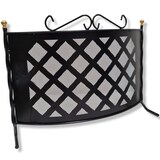 thumbnail of Parascintille grata curvo in ferro battuto decorato per camino