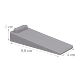 thumbnail of Relaxdays Türstopper Keil, 6er Set, rutschfest, höhenverstellbar, Türpuffer Boden, PVC, HBT: 2x4x9,5 cm, Türkeile, grau