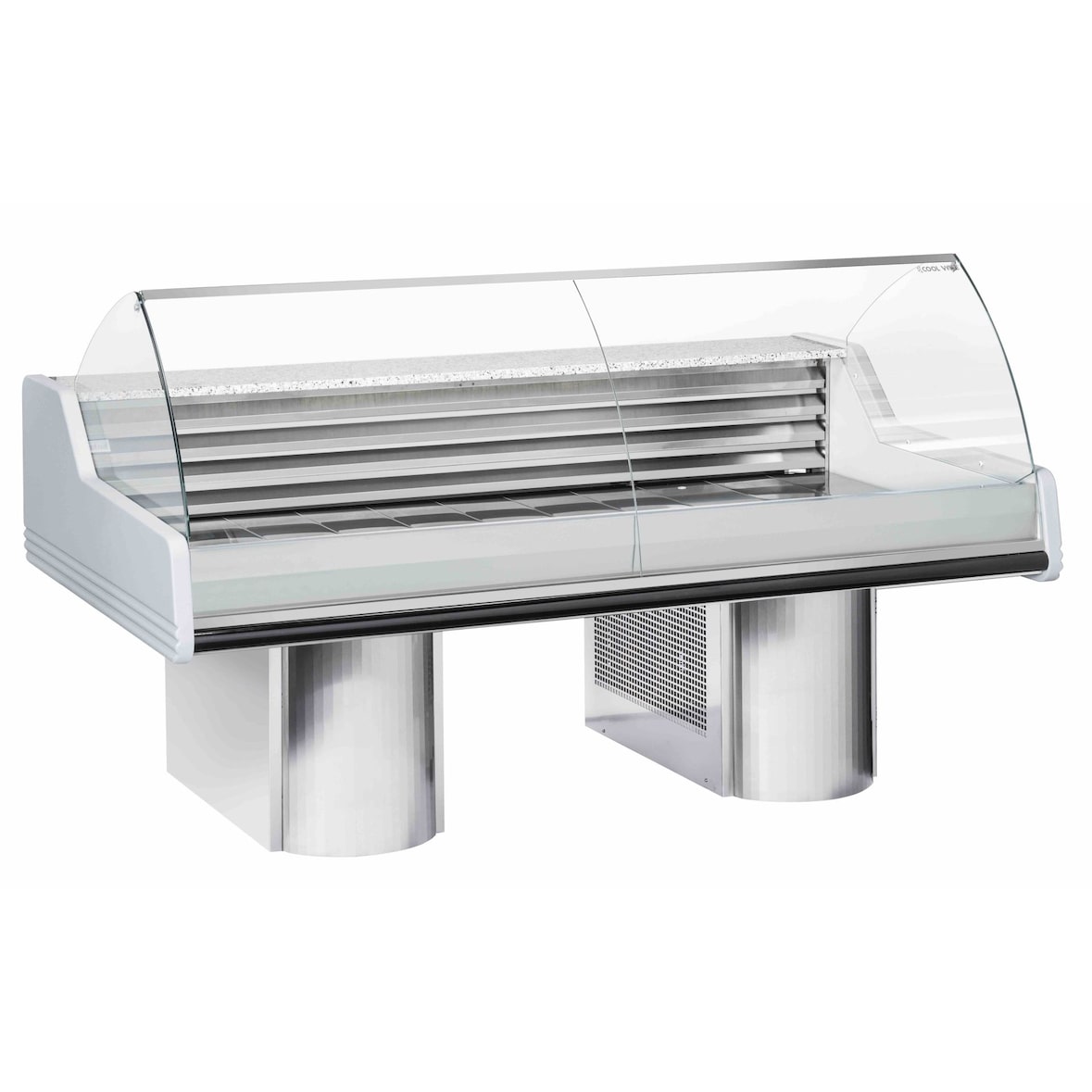 Banco refrigerato Pesce e Molluschi. Piano in granito. Interno Inox AISI 316. Temperatura -1°C/+5°C. Misure 200x120 h118 cm. Cool Head WFH200