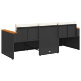 thumbnail of vidaXL Gartensofa mit Kissen 3-Sitzer Schwarz Poly Rattan