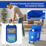 thumbnail of Reinigungswagen Mopp Eimer 60x27x71 cm 20 L mit Moppwringer Separator und 4 Rollen für sauberes und schmutziges Wasser Blau Kunststoff